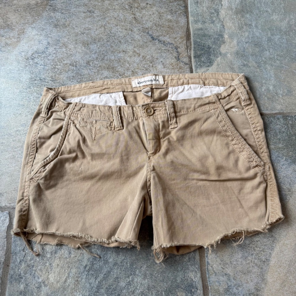 Y2K Abercrombie‎ Low Rise Cutoff Cargo Shorts Khaki 16S Women's 0/00